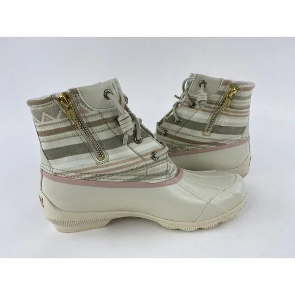 Sperry Top Sider Women's Duck Boots Tan Pink Pattern Syren Gulf Playa STS87057 - Picture 11 of 11